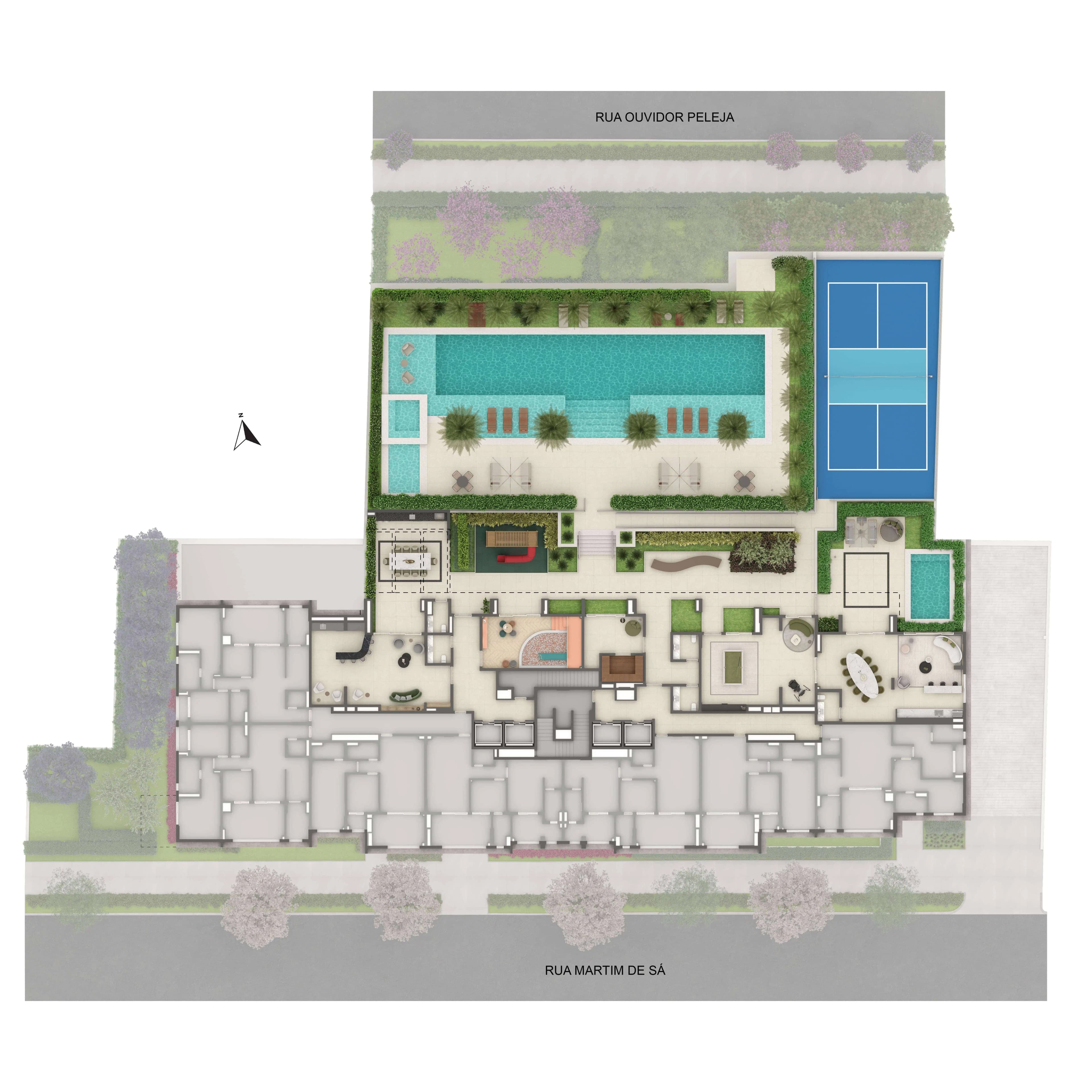 Planta de implantação do Leven by Living em Vila Mariana